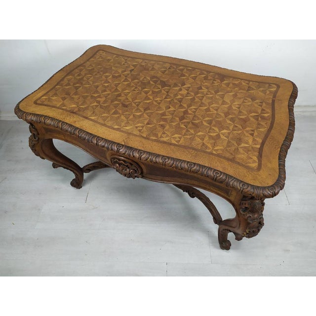 Tan Louis XV Carved Oak Side Table For Sale - Image 8 of 18