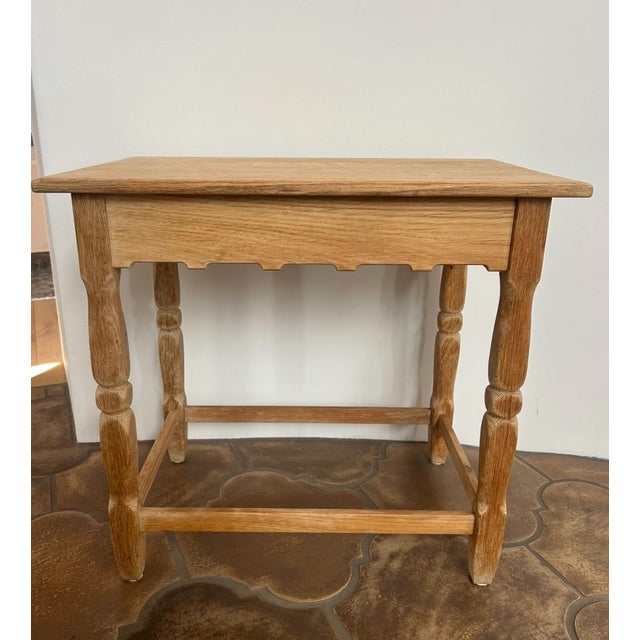 Danish Brutalist Oak Bedside Table in the Style of Henning Kjjærnulf, 1960s For Sale - Image 10 of 12