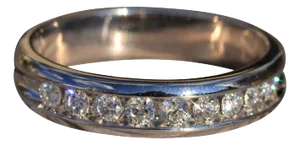 The Nurrin: Gentleman's 14K Channel Set Diamond Wedding Band