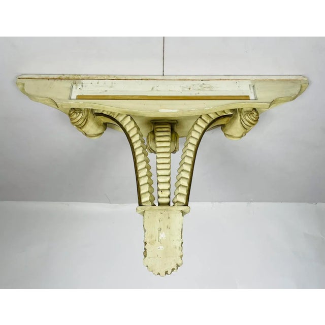 Art Deco Wall Console With a Marble Top, Usa 1940's For Sale - Image 10 of 13