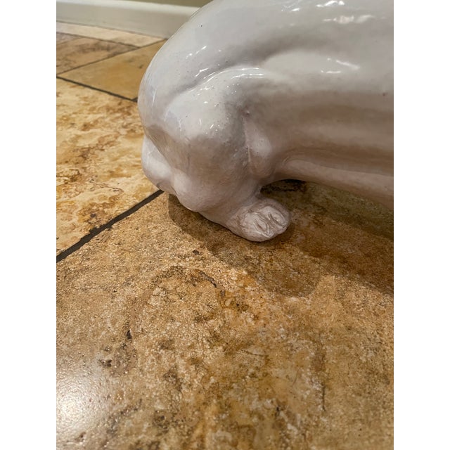 1960s Life Sized Italian Glazed Terra Cotta Dachshund For Sale - Image 9 of 12