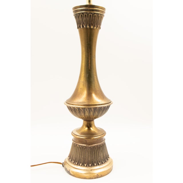 Mid-century modern table lamp by Stiffel, produced in the United States during the 1960s–1970s. Constructed in solid cast...