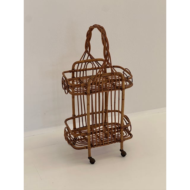 Vintage Wooden Bar Trolley, 1970s For Sale - Image 4 of 4