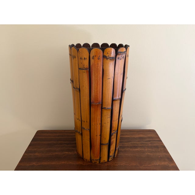 1970s Bamboo Umbrella Stand in the Palm Beach Tradition For Sale - Image 10 of 12