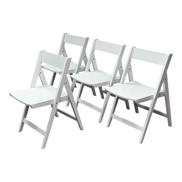Crate & Barrel Spare Folding Chairs, Set of Four For Sale