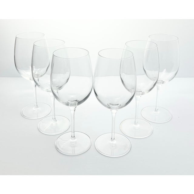 Contemporary Luigi Bormioli Set of 6 Contemporary Clear Wine Glasses For Sale - Image 3 of 6