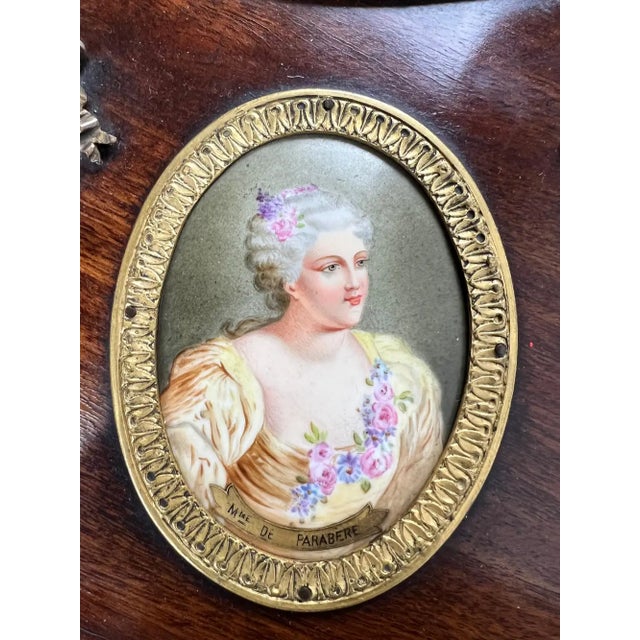 19th C French Louis XVI Mahogany & Bronze W Sèvres Style Portraits Salon Table For Sale - Image 16 of 18