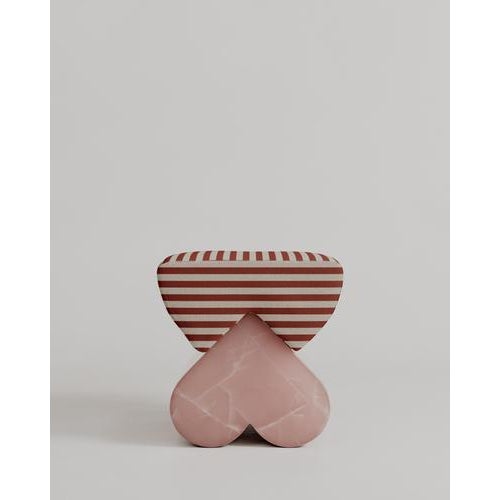 Limited edition, pink marble heart-shaped cushion amarino seat, esther knopfler dimensions: l 40 x w 40 x h 40 cm....