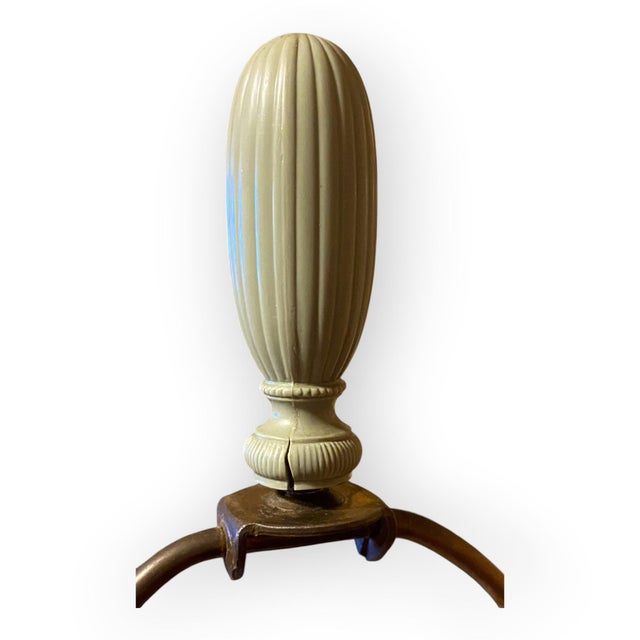 Vintage 1940s Porcelain Table Lamp, Antique Lighting, Good Condition For Sale - Image 16 of 18