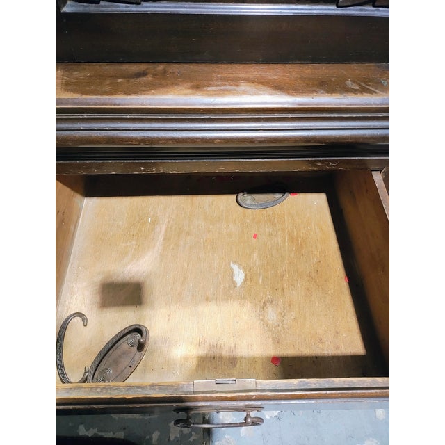 Late 1800s Victorian Etched Glass Hutch For Sale - Image 10 of 16