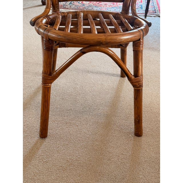 Vintage Bamboo and Rattan Dining Set-6 Chairs For Sale - Image 11 of 12