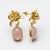 Lotus Rose Quartz Drop Earrings, Pair For Sale - Image 4 of 9