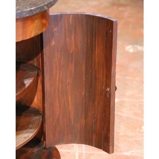 Late 19th Century 19th C. French Empire Style Walnut Bouillotte Table With Black Fossil Marble Top For Sale - Image 5 of 9
