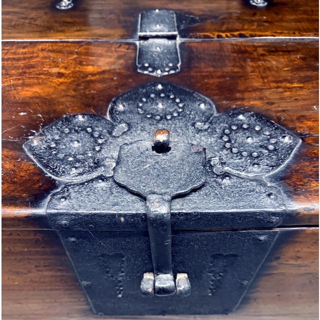 Mid-Century Modern Large Superb Antique Korean Ton-Kwe Chest with Iron Hardware For Sale - Image 3 of 18