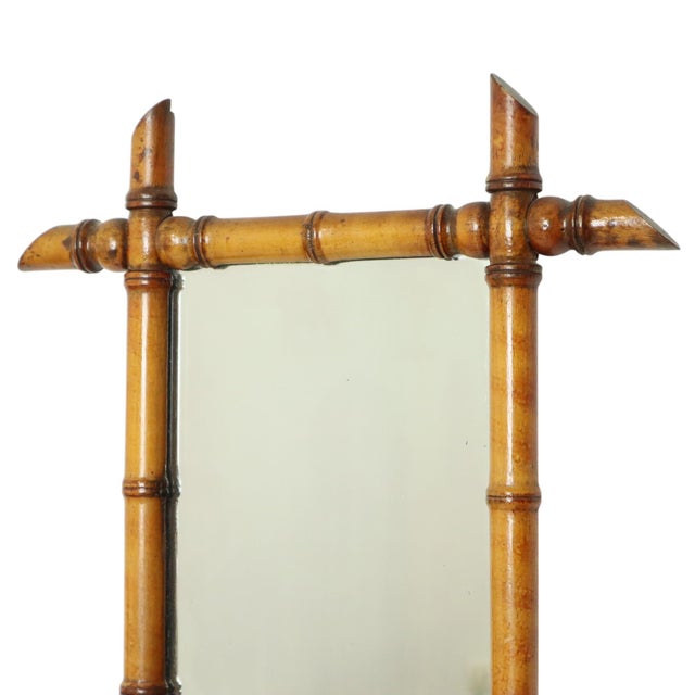 Antique French Faux Bamboo Mirror, 1890s For Sale - Image 3 of 14