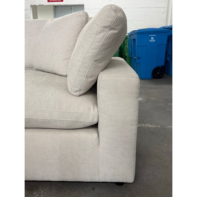 Textile Living Spaces Seven Piece Modular Sectional + Ottoman For Sale - Image 7 of 12