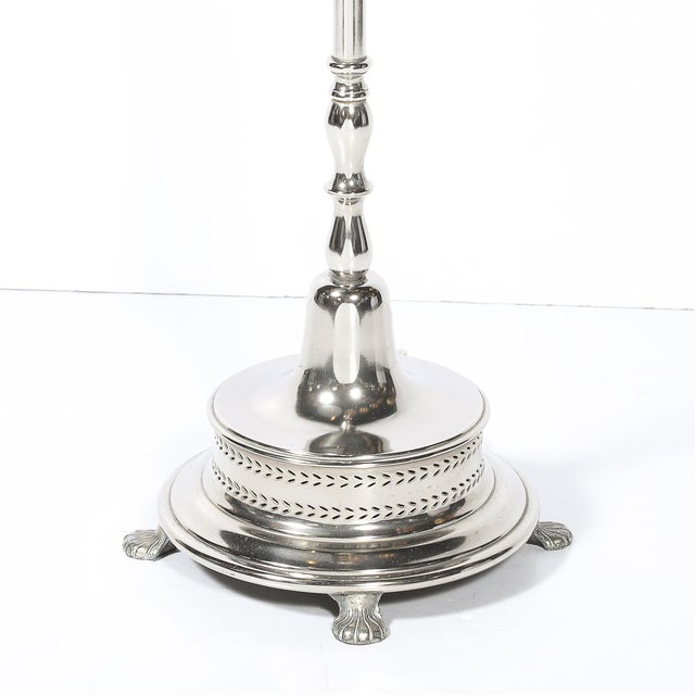 Classical Hollywood Regency Silvered Bronze Torchiere For Sale - Image 9 of 18