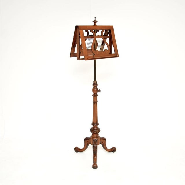 Antique Victorian Carved Walnut Music Stand, 1860 For Sale - Image 13 of 13