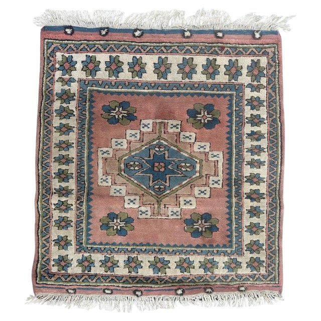 Mid-Century Turkish Square Kars Rug, 1960s For Sale