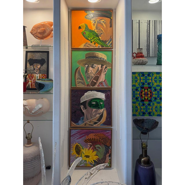 1980s Charles Parness Group of Four Abstract Self-Portraits Offered for sale is a set of four self-portraits of the...