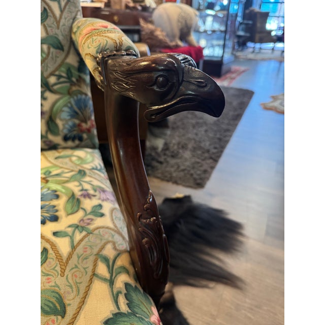 Pair of Vintage Chippendale-Style Eagle-Head Arm Chairs For Sale - Image 9 of 12