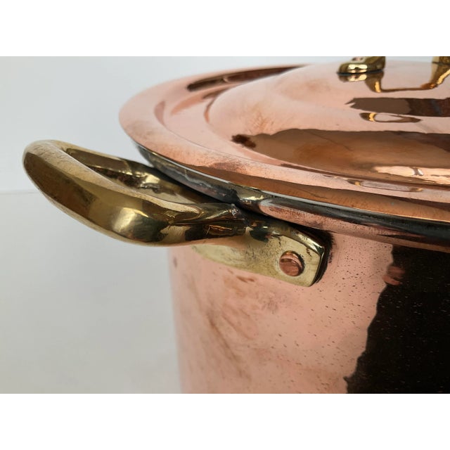 1970s Ruffoni 8 1/2 Quart Hammered Copper Stockpot For Sale - Image 4 of 6