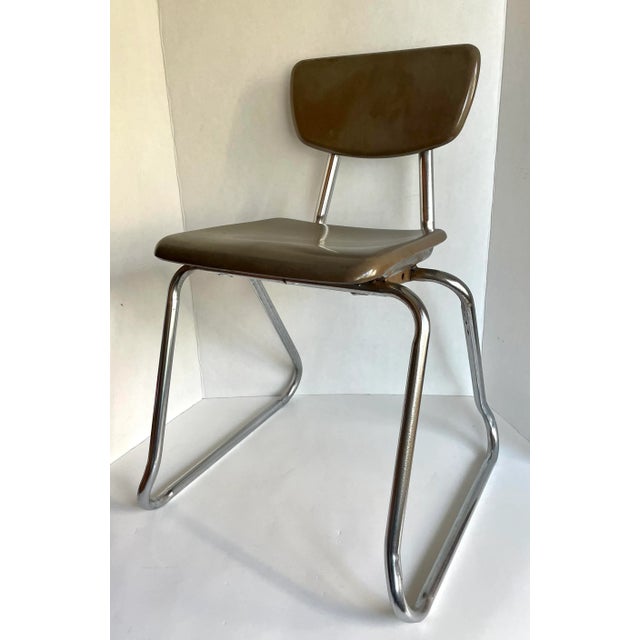 Pair of Mid-Century Kids Virco Chrome School Chairs For Sale - Image 11 of 13