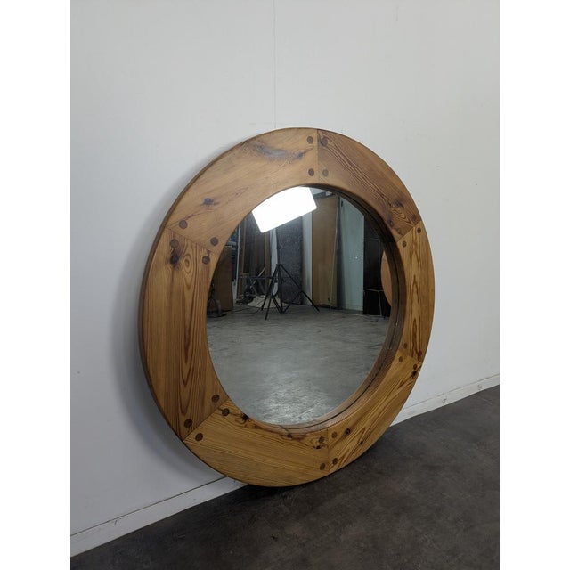 Pine Wall Mirror by Uno Kristiansson, Sweden, 1960, in Very Good conditions. Designed 1960 to 1969