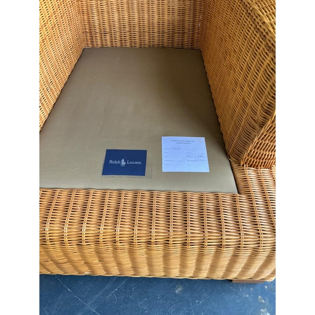 Vintage Ralph Lauren Woven Rattan Lounge Chair For Sale In West Palm - Image 6 of 18