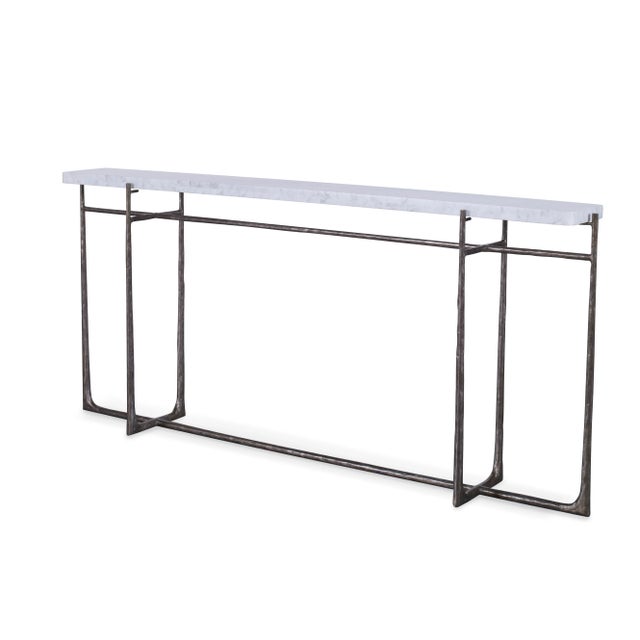 Century Furniture Calore Carrara Marble Top Console Table For Sale - Image 4 of 4