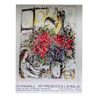 Large Lithograph Poster from Marc Chagall, 1974 For Sale