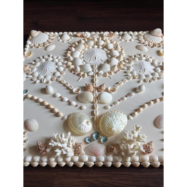 Wood Ivory Shell Panel 19x20”, Coastal Luxury Wall Art Panel For Sale - Image 7 of 10