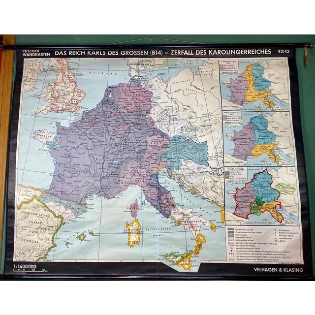 Mid-Century Modern German Empire Map Poster For Sale - Image 3 of 10