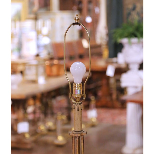 French Mid-Century French Louis XV Forged Wrought Iron Floor Lamp For Sale - Image 3 of 9