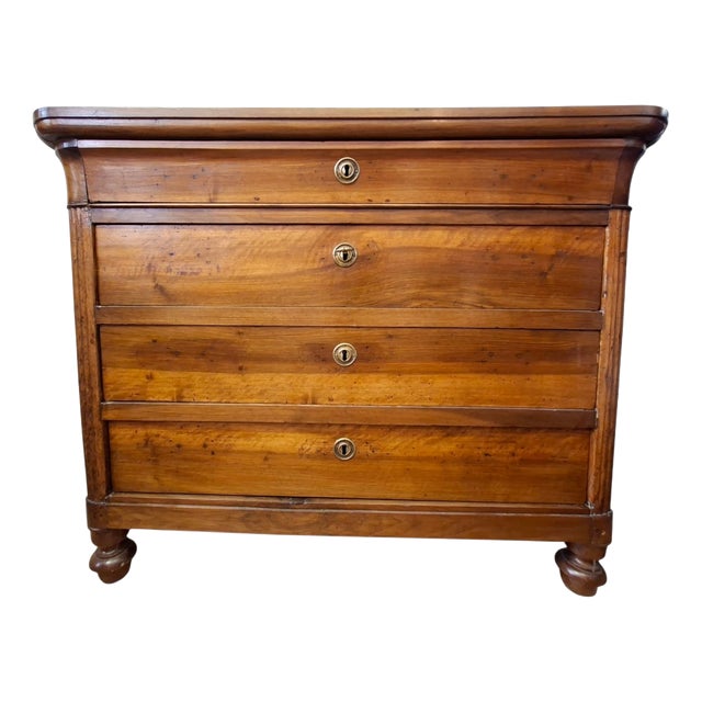 19th Century Piedmontese Walnut Chest of Drawers, 1850 For Sale