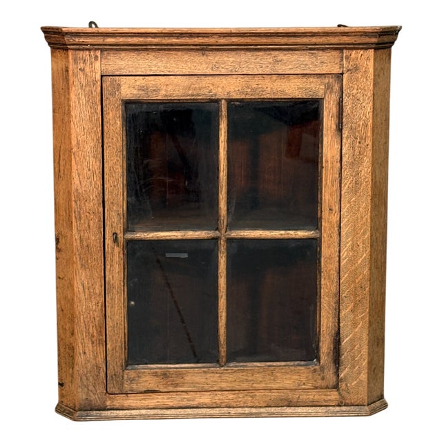Antique Oak Corner Cabinet, 1800 For Sale