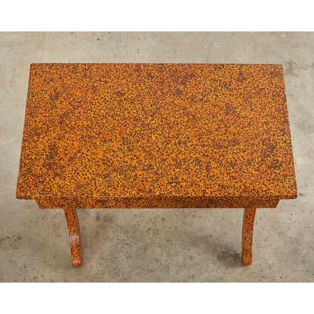 Early 20th Century English Regency Style Table Lacquer Speckled by Artist Ira Yeager For Sale - Image 5 of 13