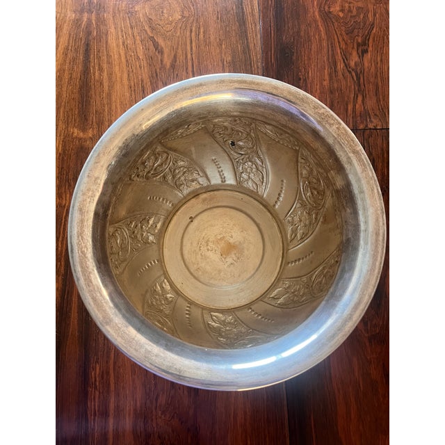 Metal Hand-Embossed Sheffield Planter with 900s Hallmark, 1890s For Sale - Image 7 of 8