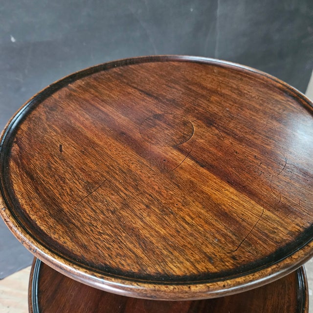 Wood Late 19th Century Mahogany 3 Tier Spoon Foot Pedestal Base Dumbwaiter For Sale - Image 7 of 9