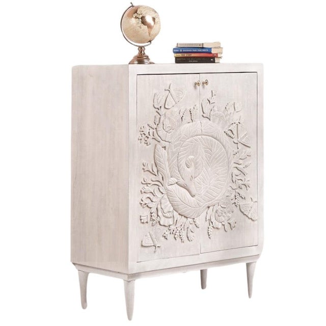 Nayven Tall Cabinet With Sleeping Fox Design by Loomlan For Sale - Image 4 of 11