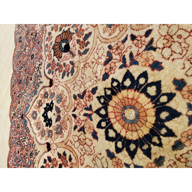 Antique Tabriz Carpet, Hadji Jalili Persian Rug, Earth Tones, Ivory, Terracotta For Sale - Image 11 of 17