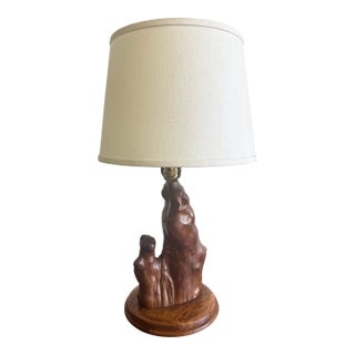 Vintage Cypress Knee Wood Table Lamp For Sale