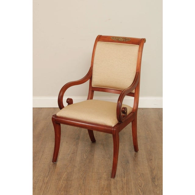 Henredon Late 20th Century French Empire Style Mahogany Ormolu Mounted Dining Chairs Attributed to Henredon - Set of 8 For Sale - Image 4 of 13