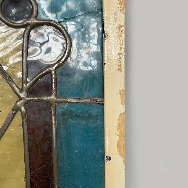 Tall Stained-Glass Windows with Roses, 1910s, Set of 2 For Sale - Image 16 of 18