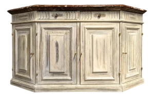 Patinated Low Buffet with Cherry Marble Tray