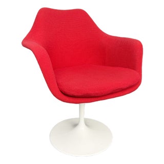 Red Tulip Swivel Chairs by Eero Saarinen for Knoll International, Italy, 1960s For Sale