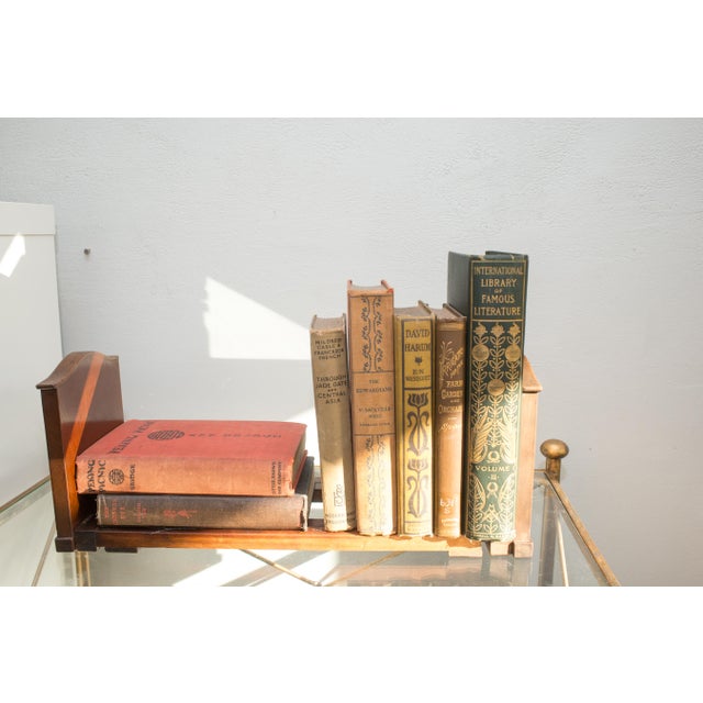 Late 19th Century Antique Victorian Mahogany Sliding Book Slide — Marquetry Inlaid Medallions — Adjustable Bookrack — Book Shelf Stand 19th Century English For Sale - Image 5 of 12