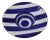Blue and White Striped Ceramic Bowl from Solimene For Sale