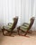 Green 1970s Mid-Century Modern Bentwood Beech and Leather Lounge Chairs - A Pair For Sale - Image 8 of 15
