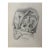 1940s Original Signed Graphite Illustration of Young Girl in Bonnet, 12 × 9.5 In. For Sale